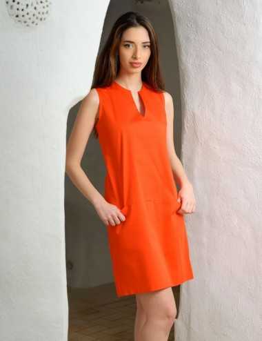 Robe droite orange courte