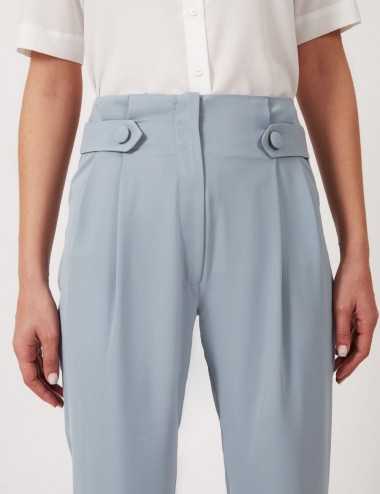Pantalon taille haute Bleu clair pour femme