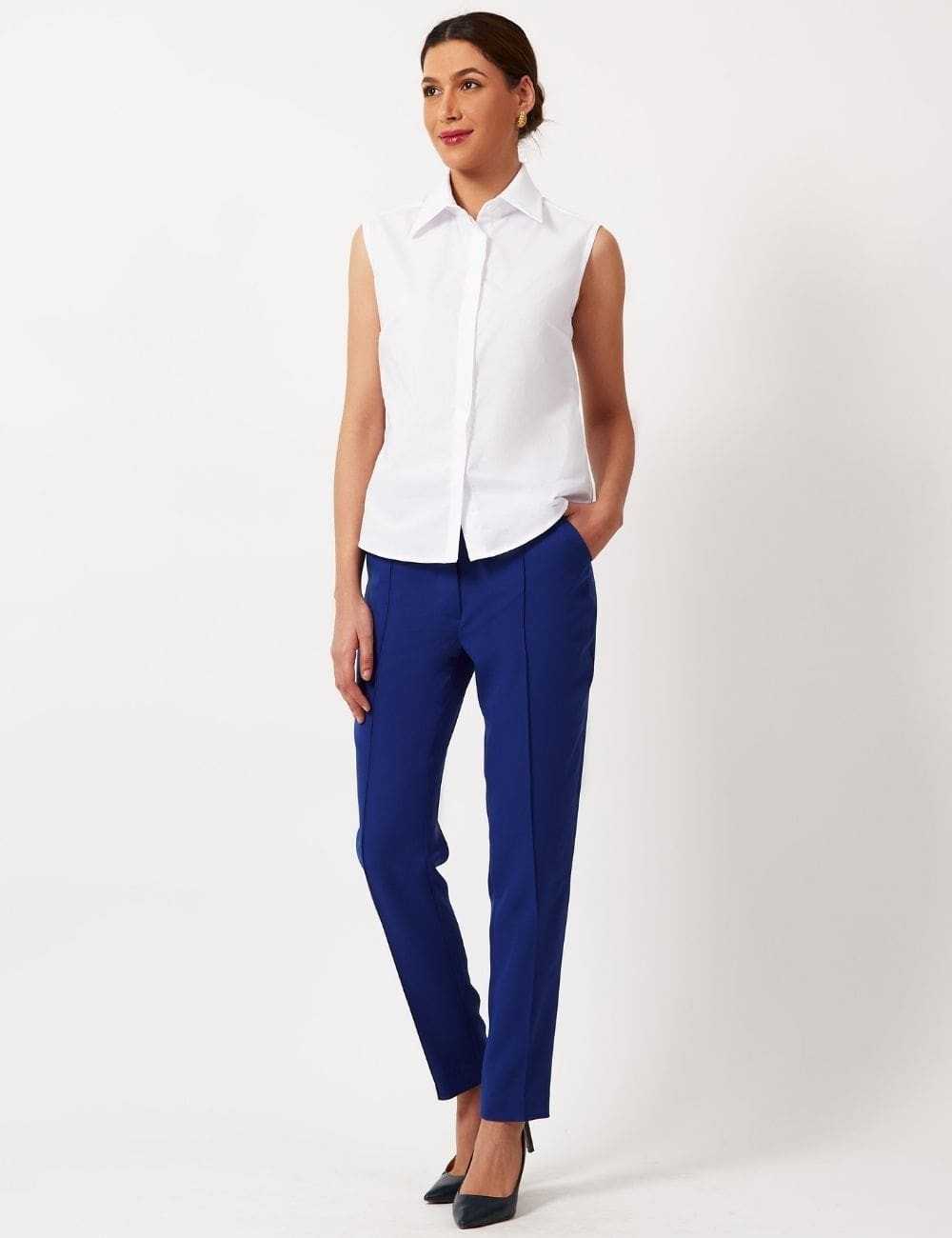 Chemise blanche sans manches femme