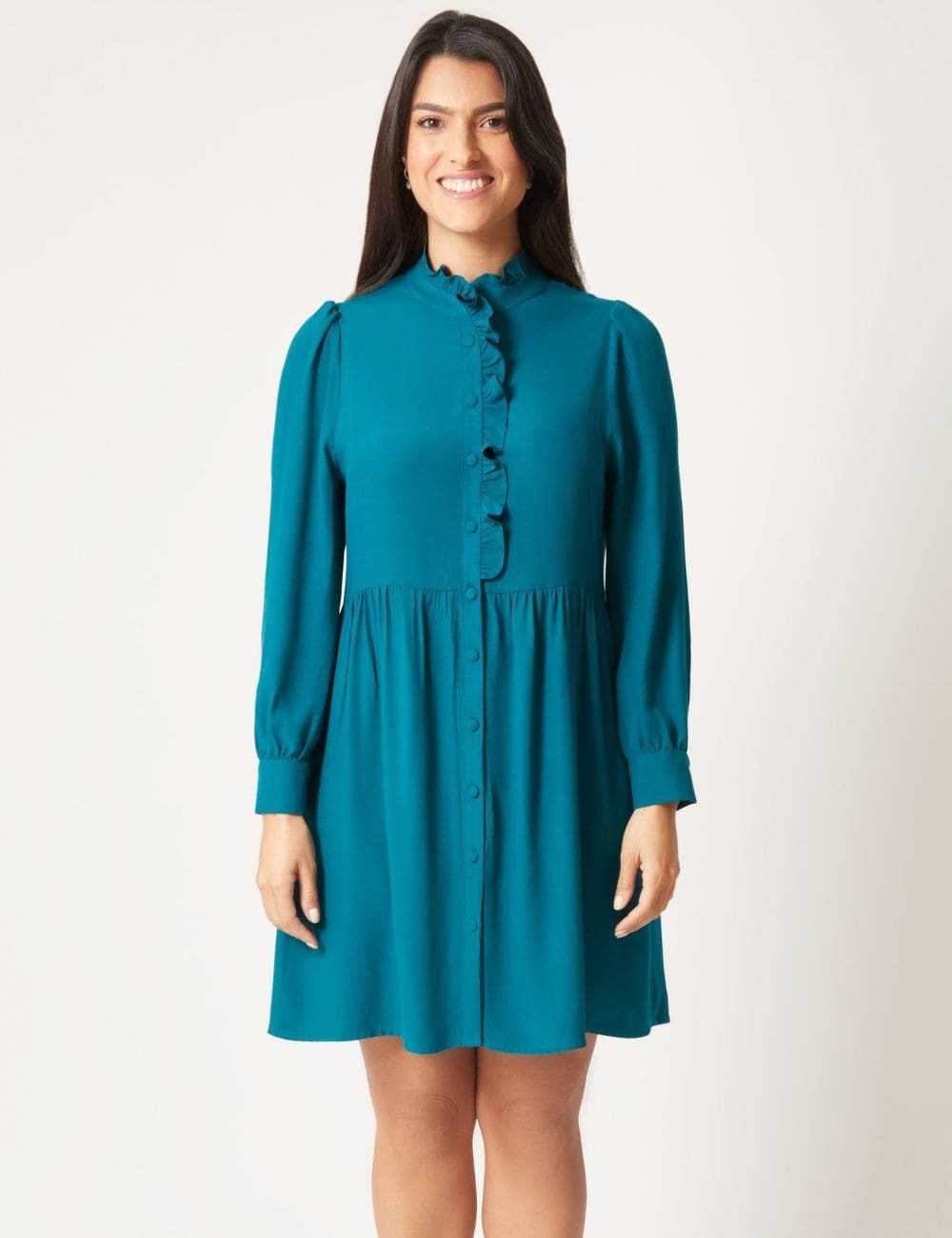 Robe en viscose bleu canard