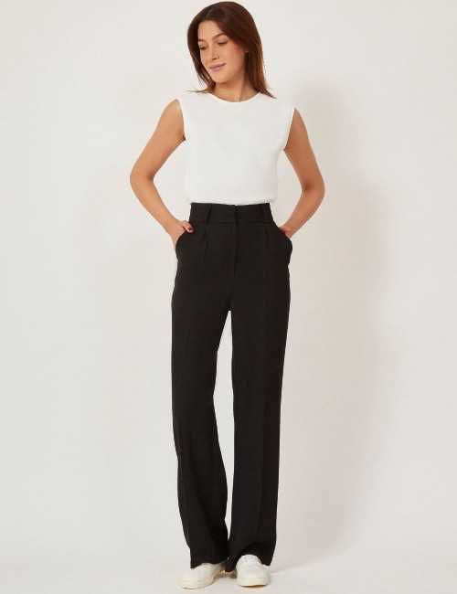 Top blanc en viscose à plis