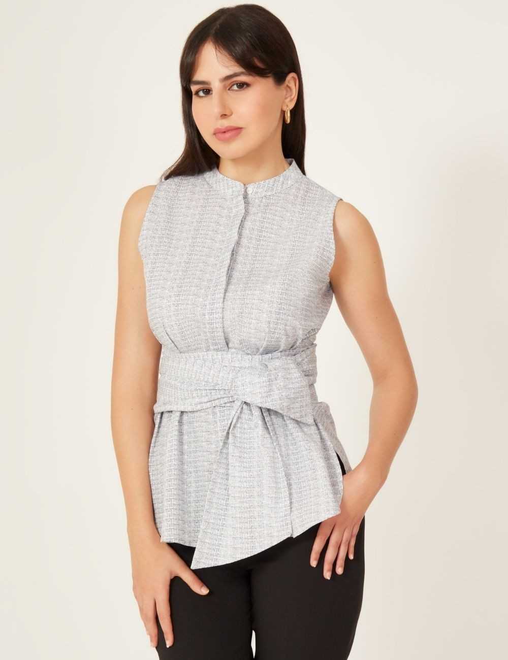 Chemise ceinturée en coton imprimé
