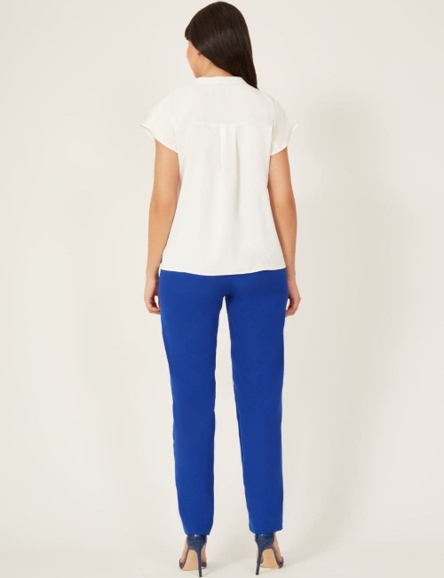 Pantalon droit Bleu Roi avec plis