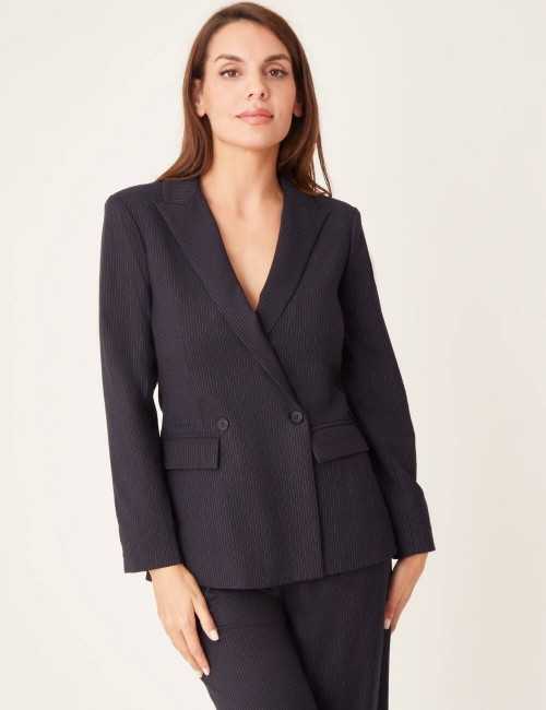 Blazer à rayures avec un décolleté en V