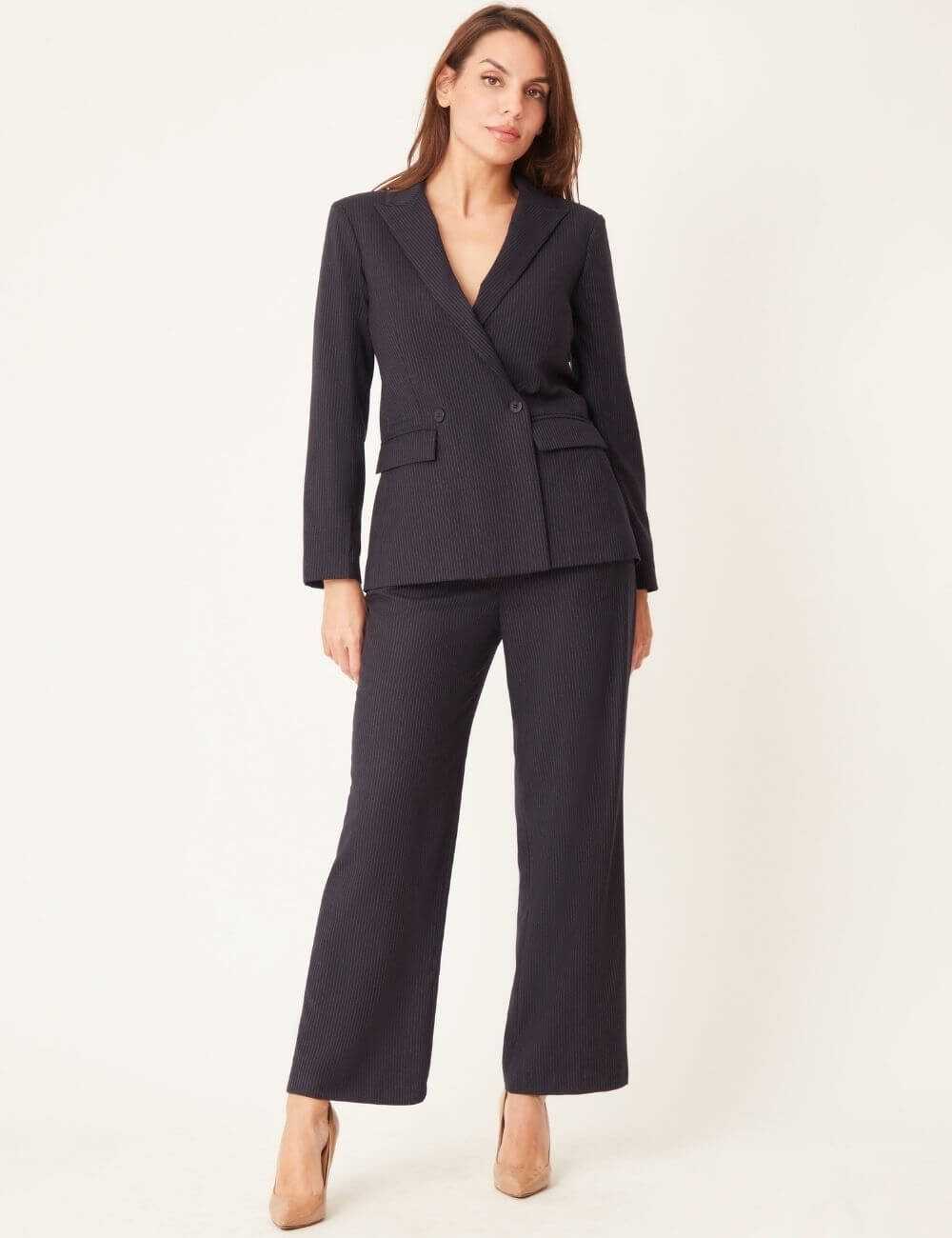 Blazer à rayures avec un décolleté en V