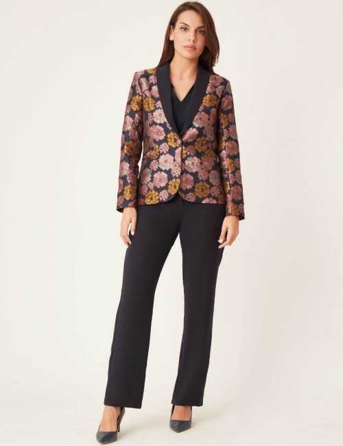 Blazer imprimé jacquard avec col châle