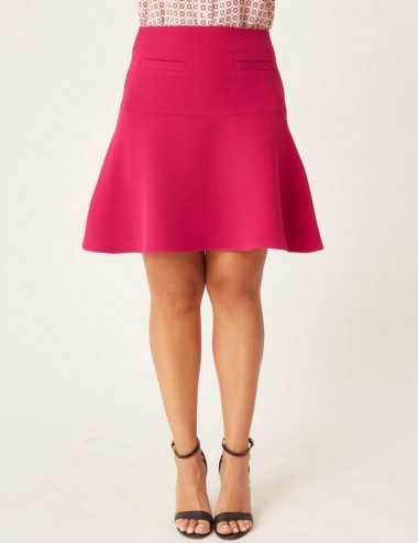 Jupe rose taille haute avec volants