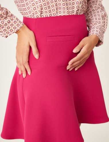 Jupe rose taille haute avec volants