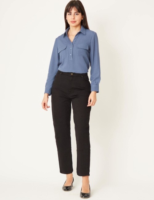 Jean taille haute mom fit noir