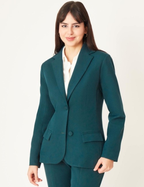 Blazer vert avec col à revers