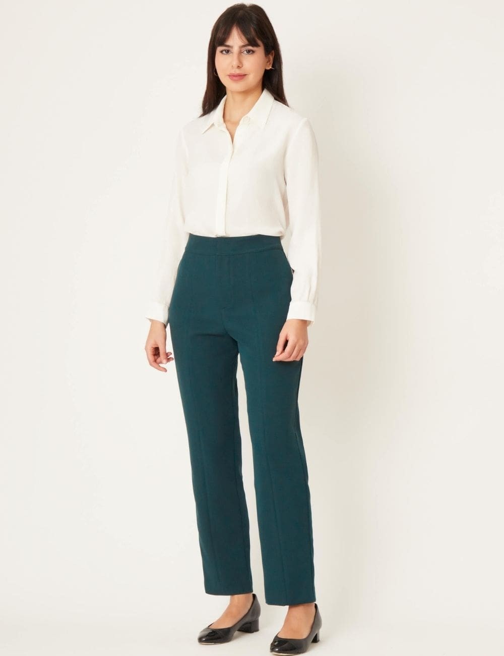 Pantalon droit vert bouteille