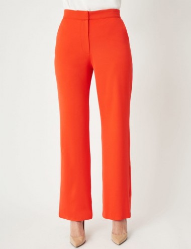 Pantalon droit large orange