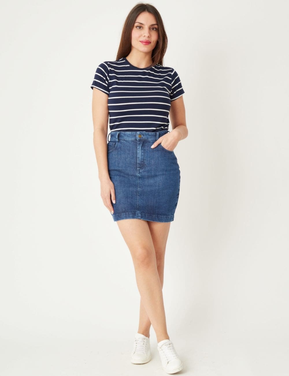 Jupe mini ajustée en jean