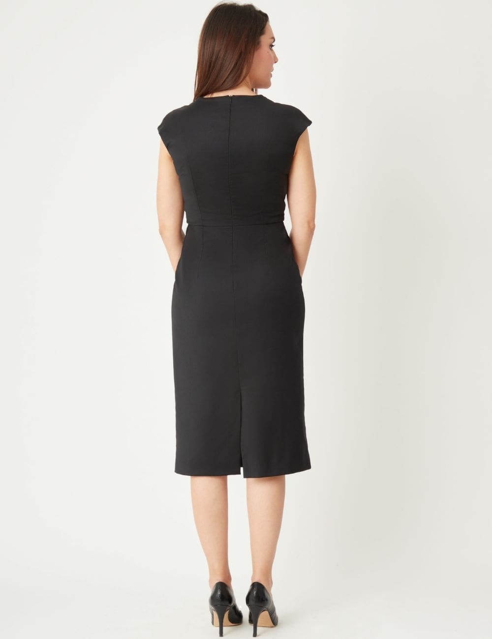 Robe droite midi en laine