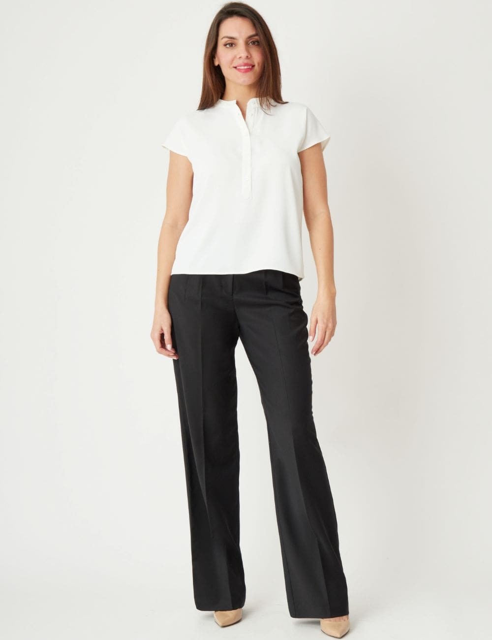 Top Blanc manches courtes en viscose