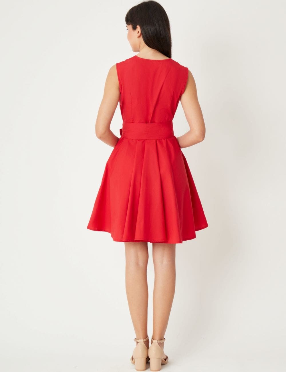 Robe croisée en coton à coupe cloche