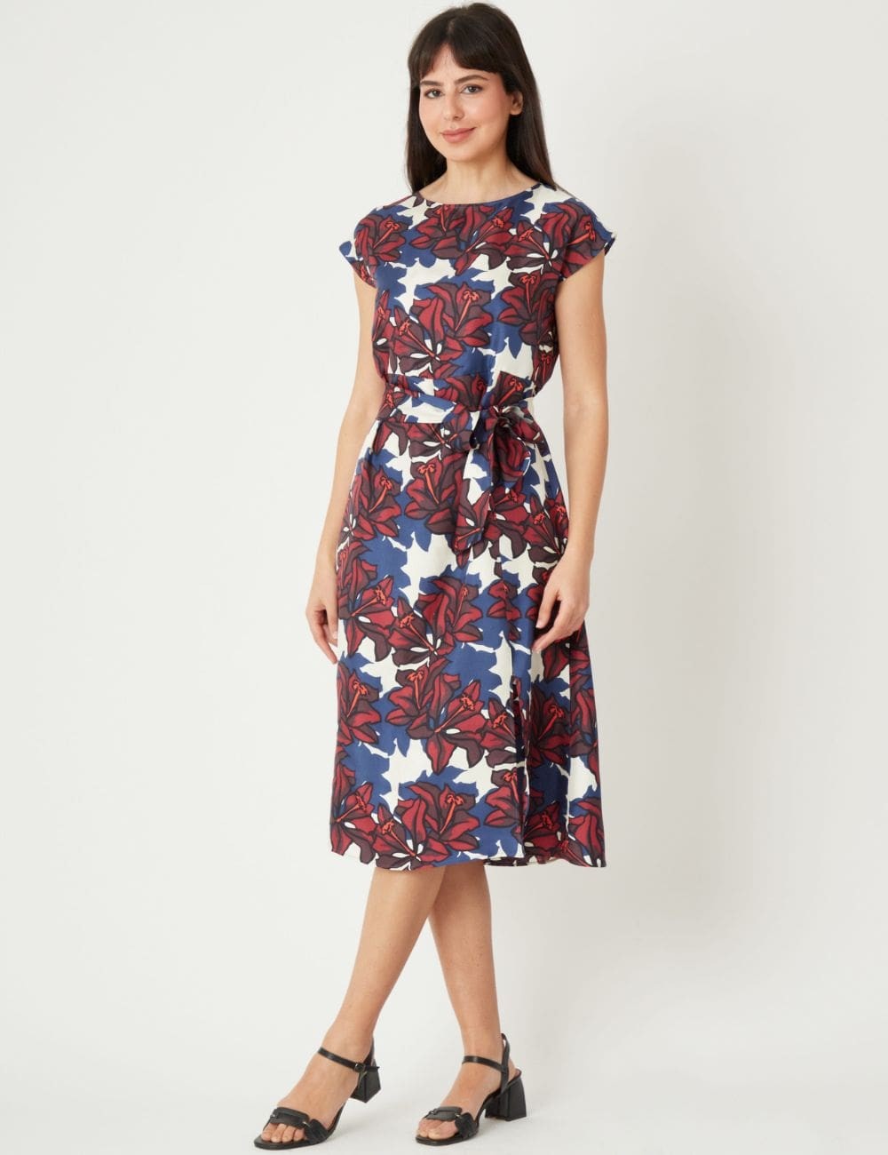 Robe à imprimé floral en Soie