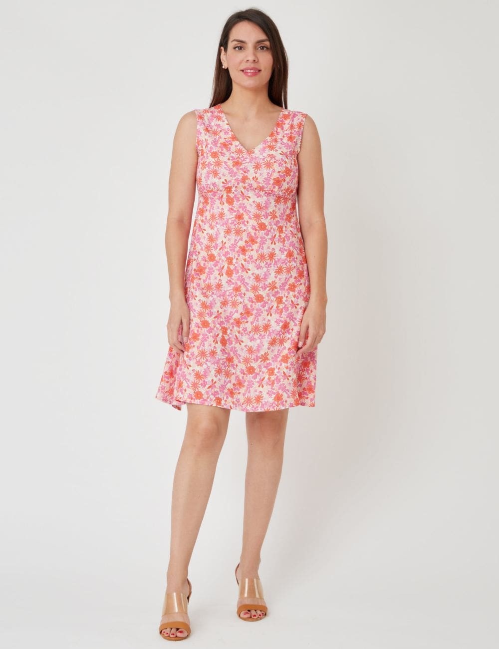 Robe courte imprimée rose