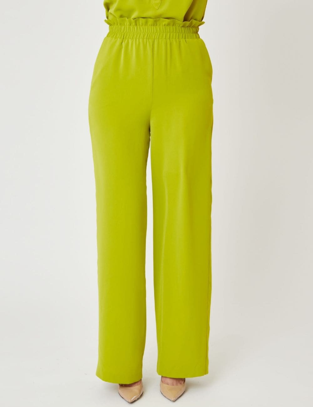 Pantalon large taille haute