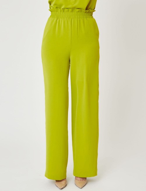 Pantalon large taille haute