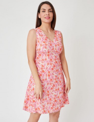 Robe courte imprimée rose