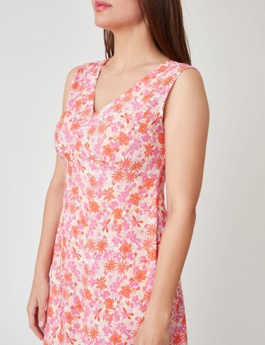 Robe courte imprimée rose