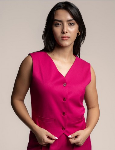 Veste sans manches de couleur  Framboise