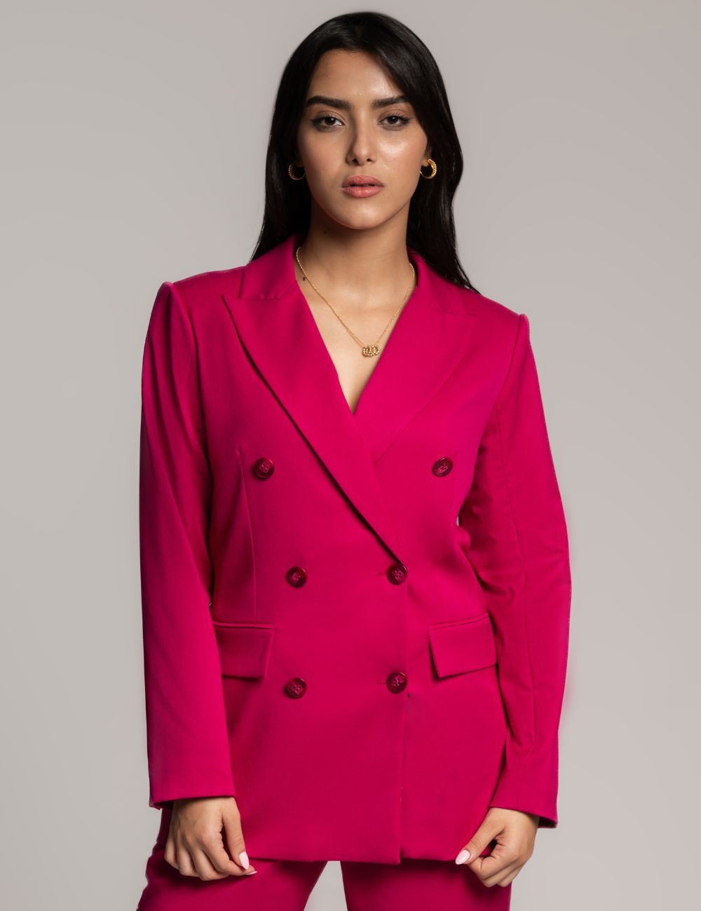 Blazer Framboise avec col à revers