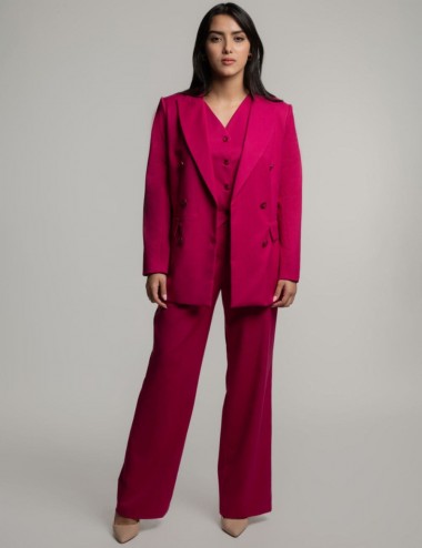 Blazer Framboise avec col à revers