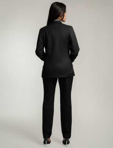 Pantalon tailleur noir coupe droite