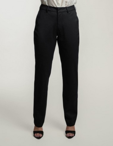 Pantalon tailleur noir coupe droite