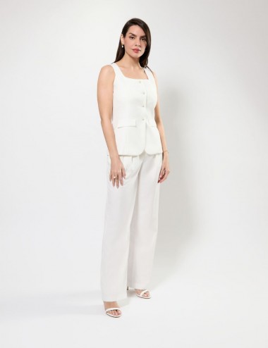 Marie Gilet Tailleur Blanc...