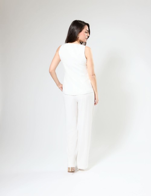Mia Pants Tailleur Blanc -...