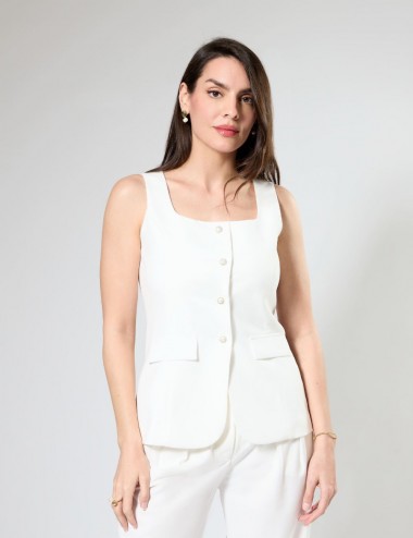 Mia Pants Tailleur Blanc -...