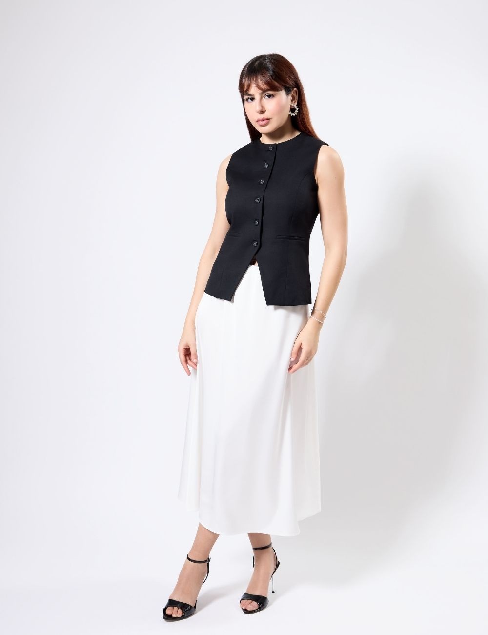Céline Skirt Satin Blanc -...