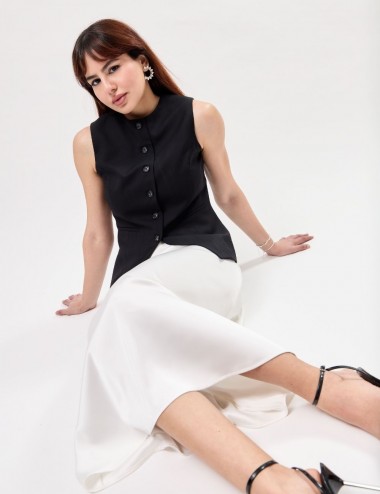 Céline Skirt Satin Blanc -...