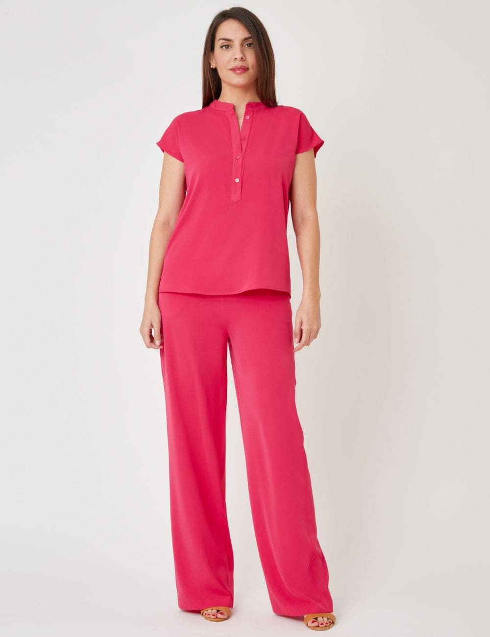 Pantalon large taille haute
