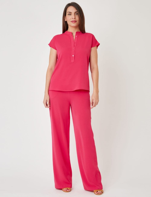Pantalon large taille haute