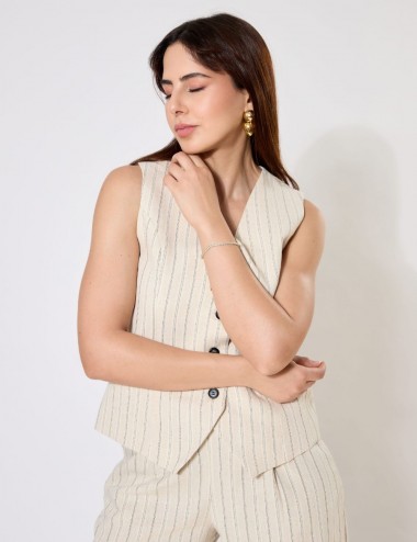 Jade Waistcoat - Gilet lin...