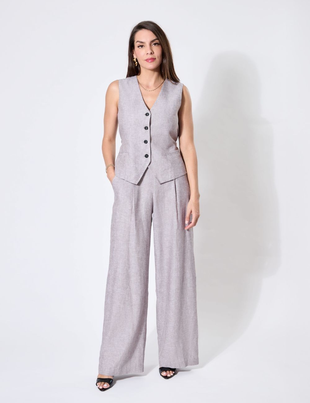Jade Waistcoat - Gilet lin...