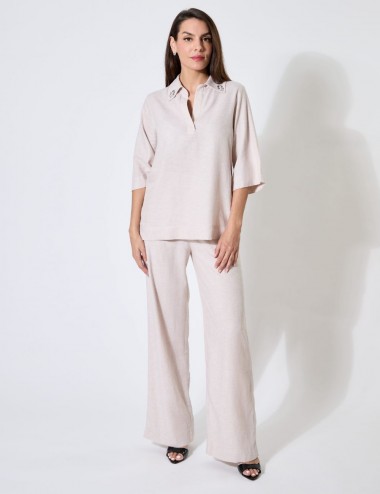 Noa Top - Blouse lin beige...