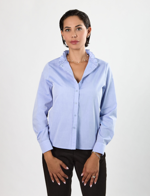 Sihem Shirt - Popeline Bleu...